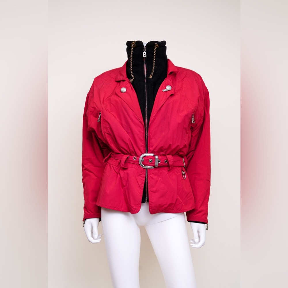 Bogner Womens Sz 8 Red Ski Embroidered Coat Jacket Vintage